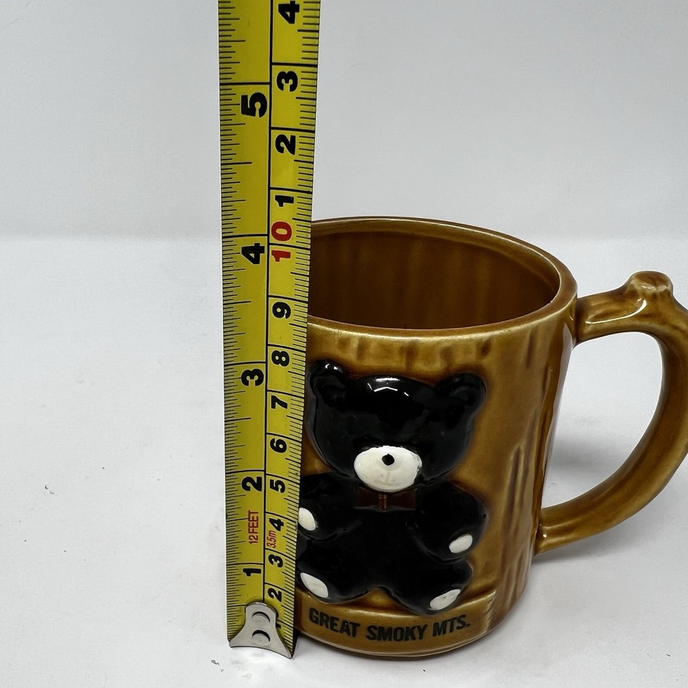 Vintage Great Smoky Mountains Ceramic Brown Teddy Bear 3D Coffee Mug - Picture 7 of 7